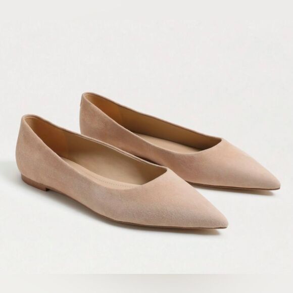 New Sam Edelman Wanda Cappuccino Beige Pointy Suede Leather Flats Ballet Shoe 11 - Picture 1 of 13